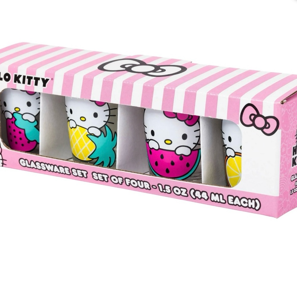 Hello Kitty  Pink and White Striped Box